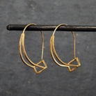 Brushed Gold Vermeil Contemporary Hoop Earrings - Beyond Biasa