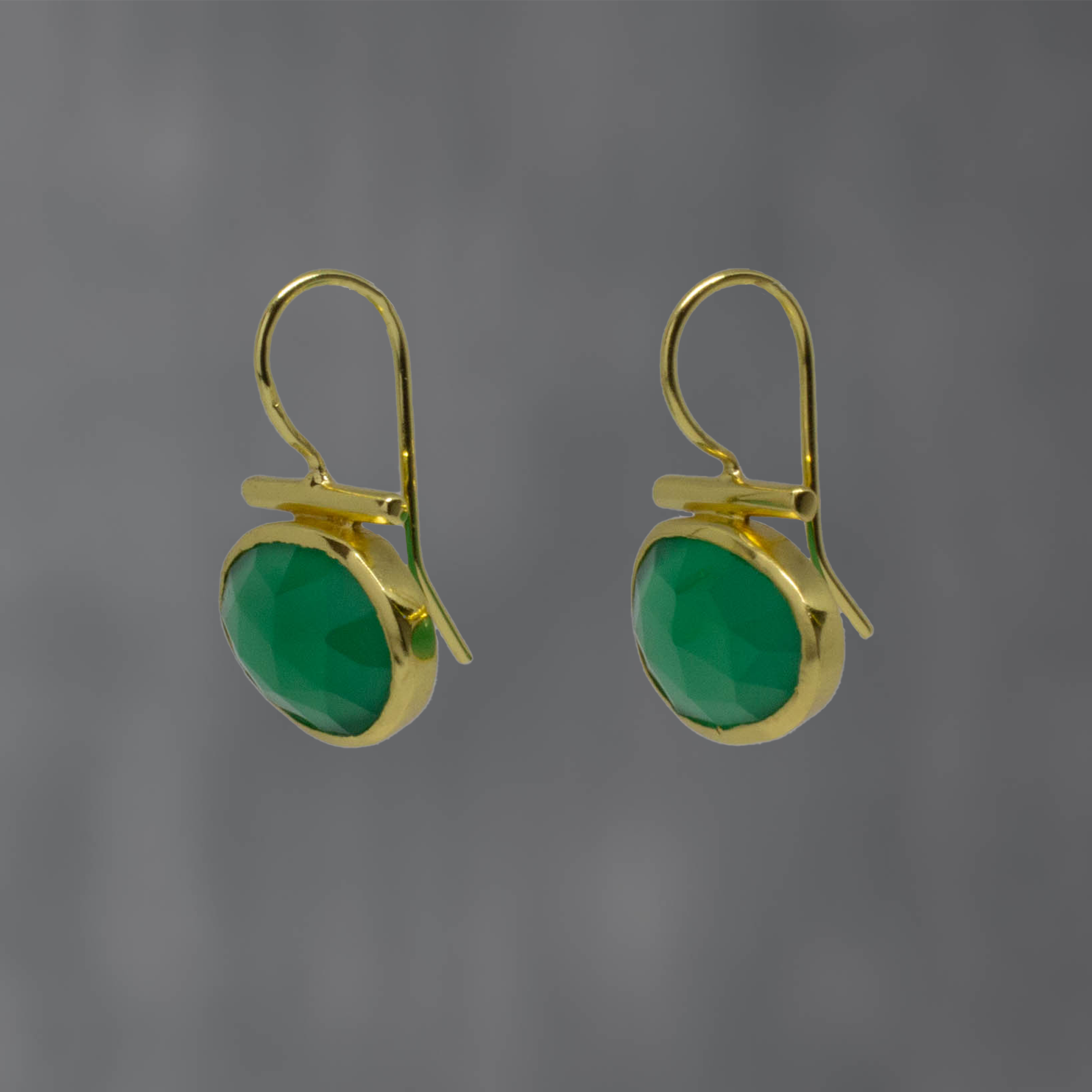 Gemstone and Gold Bar Earrings - Beyond Biasa