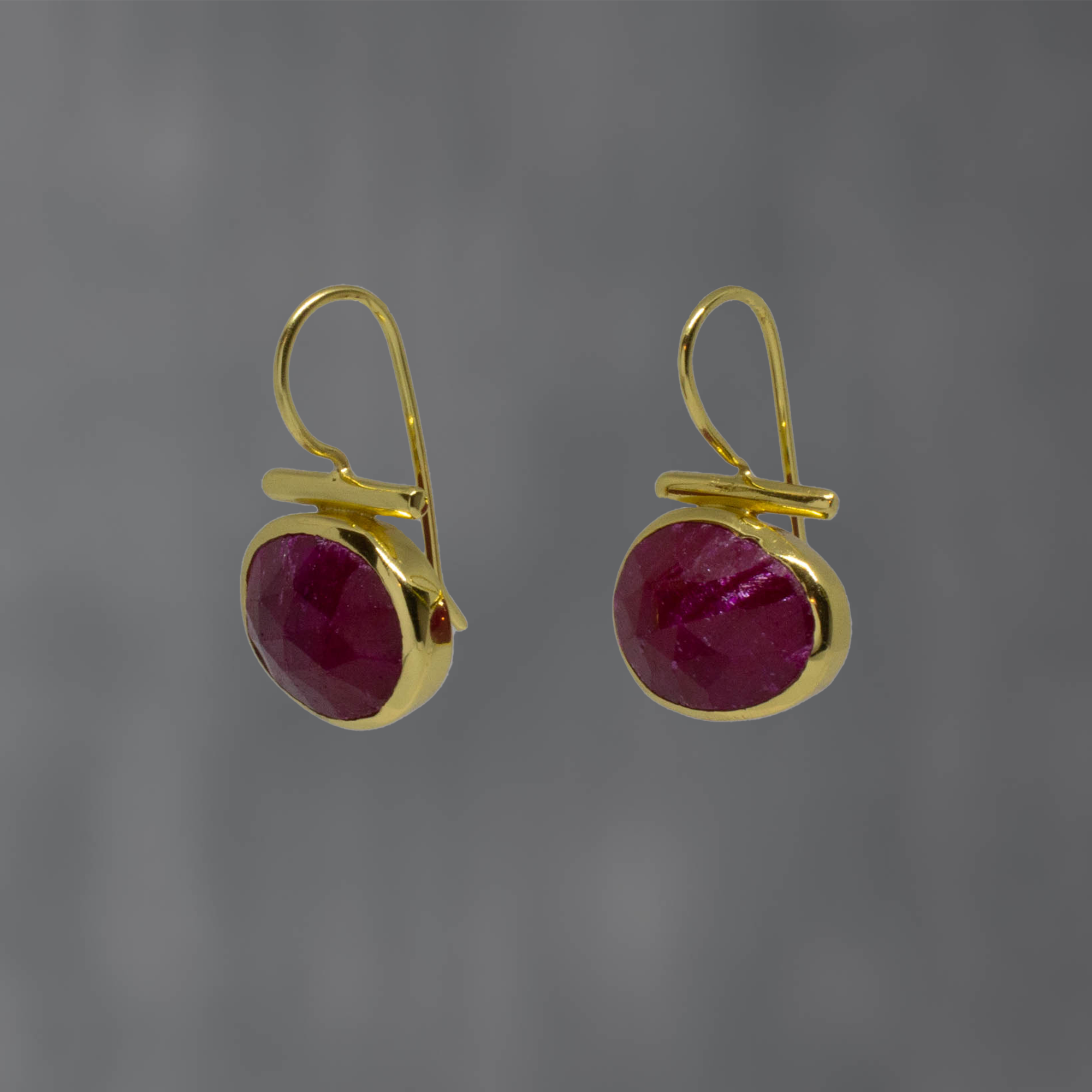 Gemstone and Gold Bar Earrings - Beyond Biasa