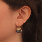 Gemstone and Gold Bar Earrings - Beyond Biasa