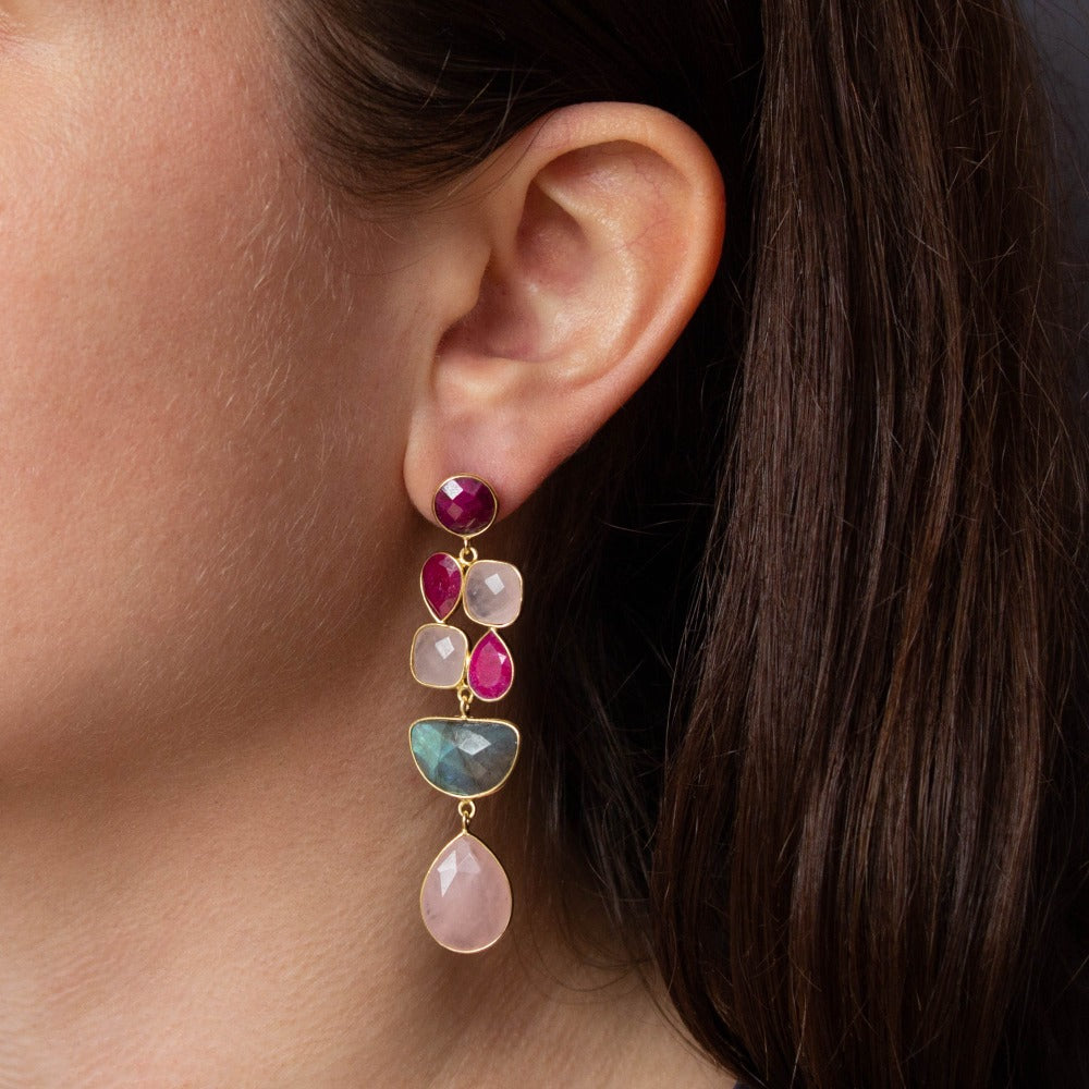 Quartz stone earrings new arrivals