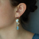 Quartz, Moonstone and Labradorite Earrings - Beyond Biasa