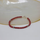 Red Coral Gemstone and Silver Beaded Stacking Bracelet - Beyond Biasa
