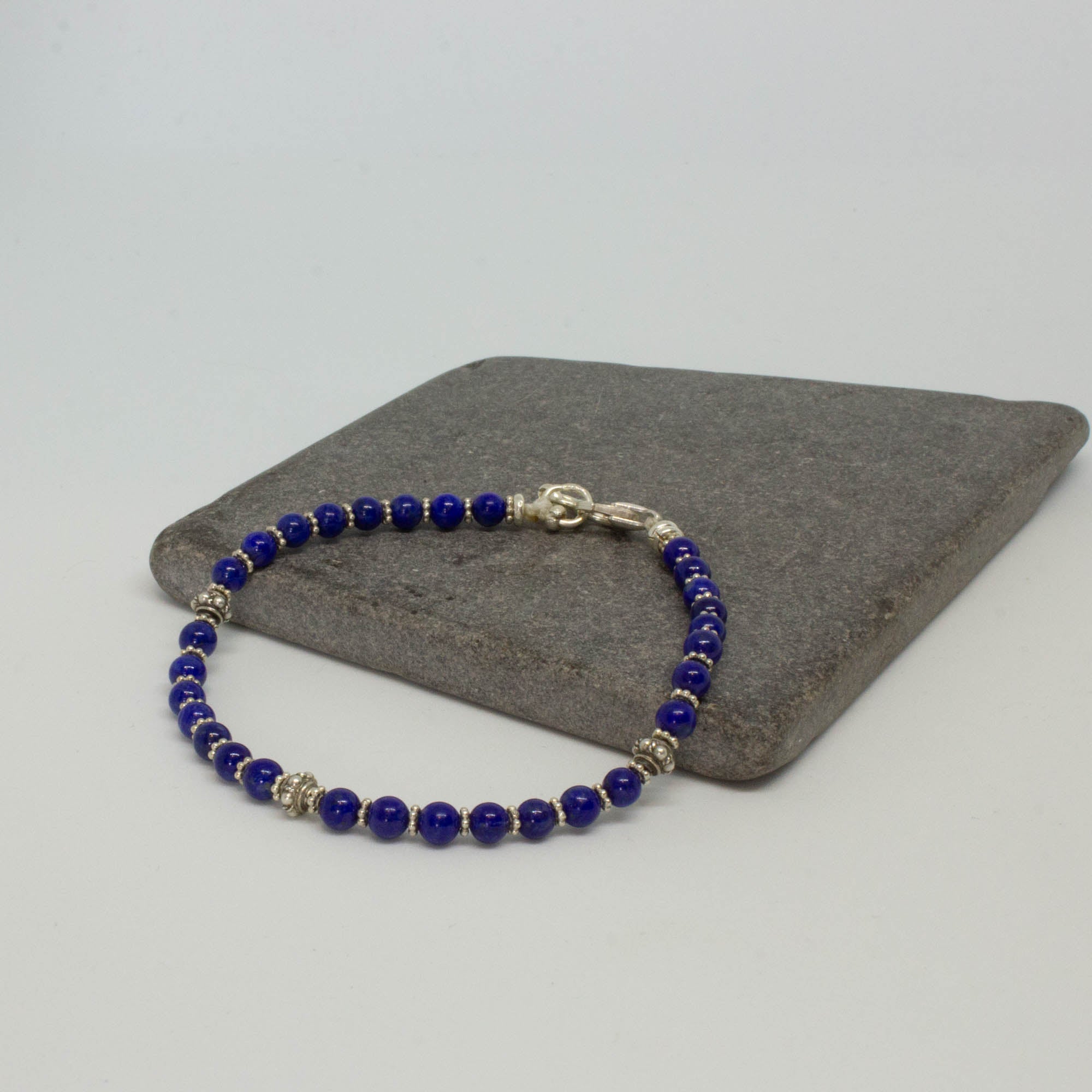 Lapis Lazuli and Silver Bracelet - Beyond Biasa
