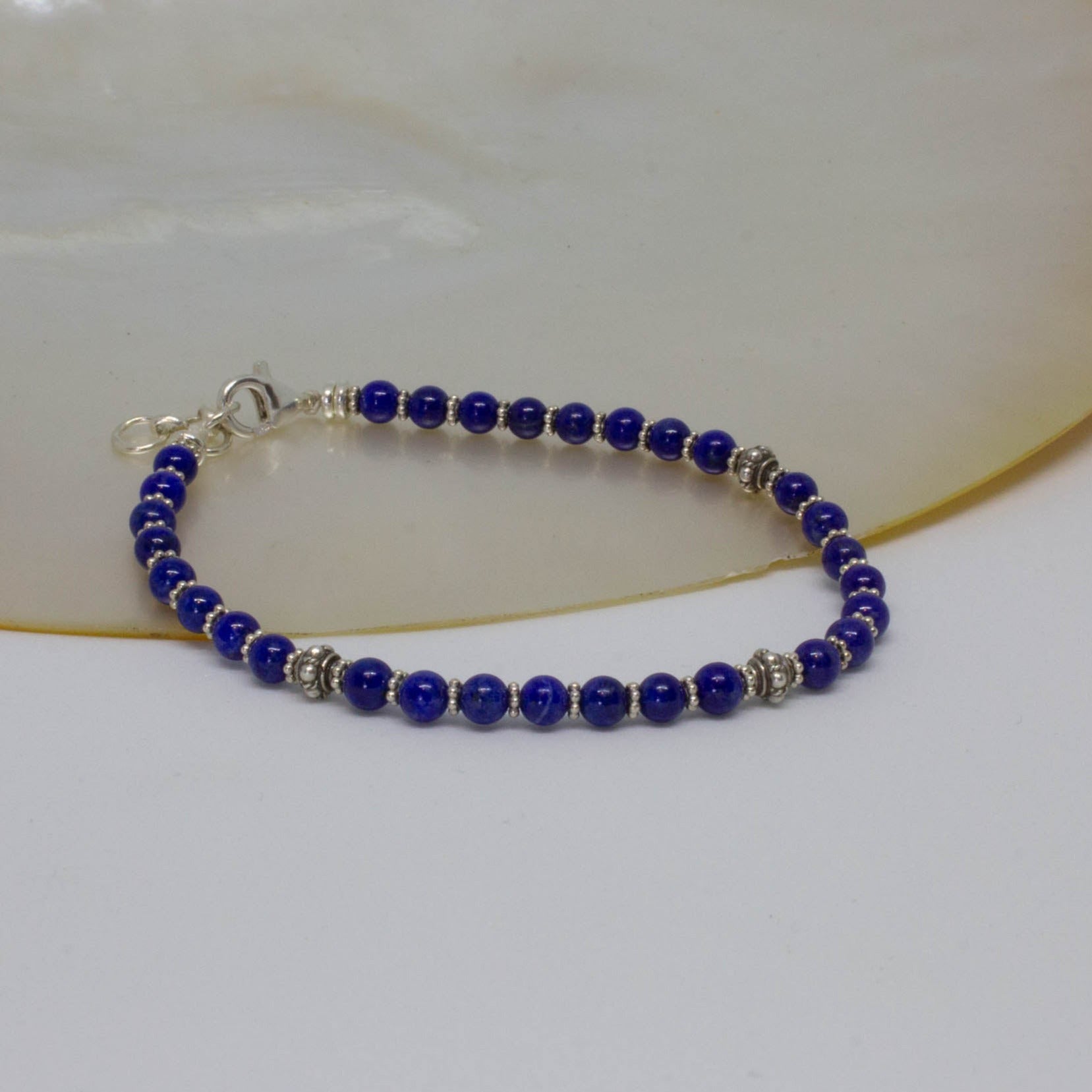 Lapis Lazuli and Silver Bracelet - Beyond Biasa