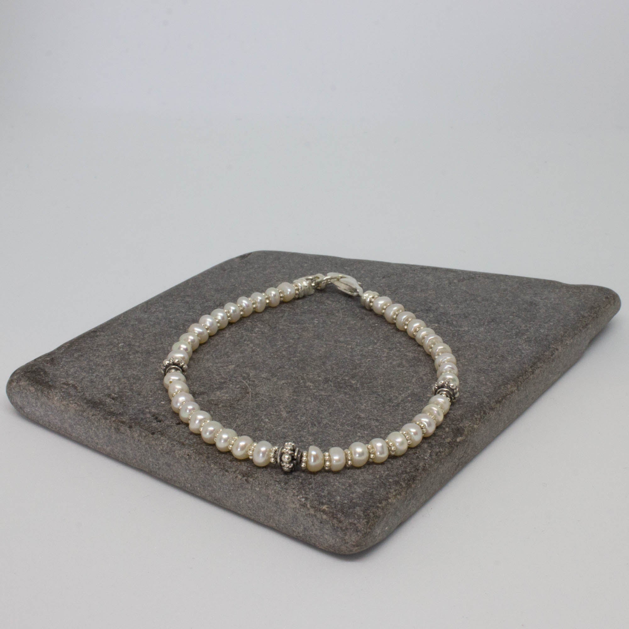 Freshwater Pearl and Silver Bracelet - Beyond Biasa