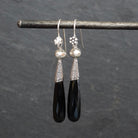 Black Onyx and Silver Granulation Earrings - Beyond Biasa