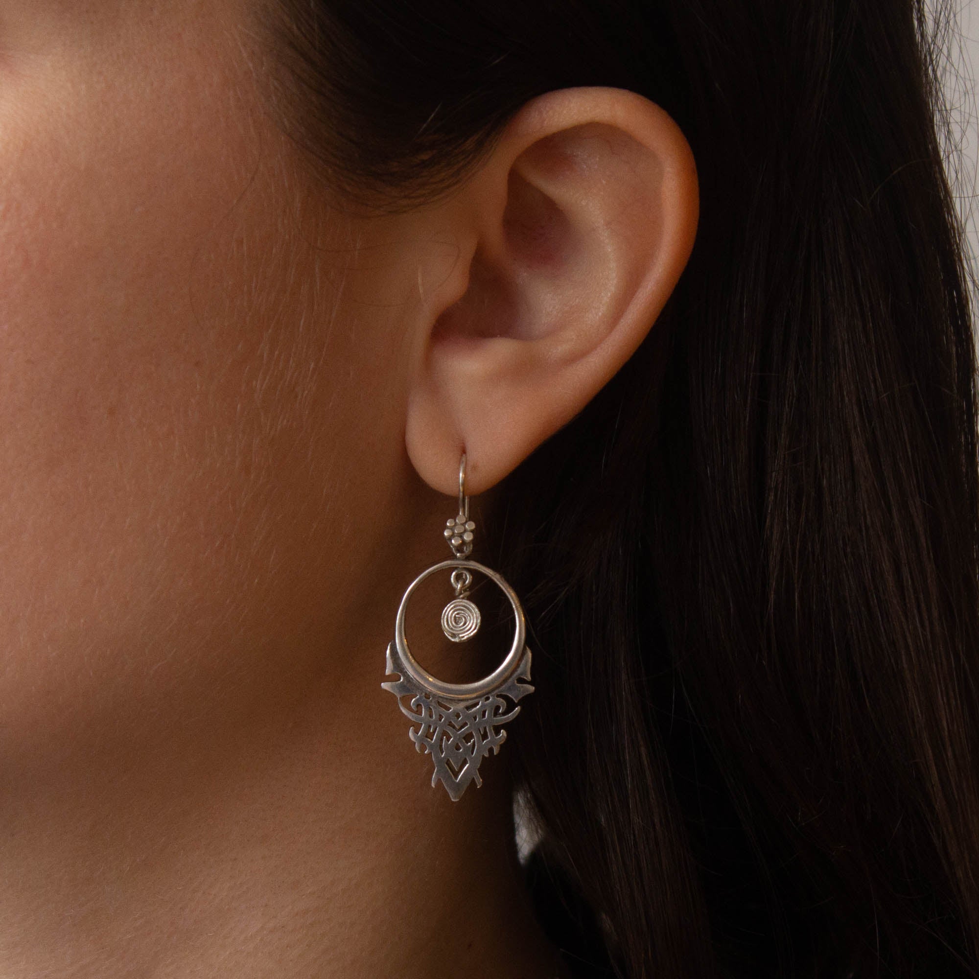 Sterling Silver Art Deco Inspired Drop Earrings - Beyond Biasa