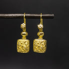 Square Gold Vermeil Granulation Drops - Beyond Biasa