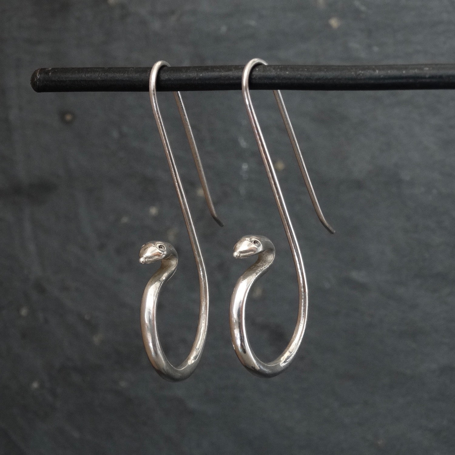 Sterling Silver Serpent Hoop Earrings - Beyond Biasa