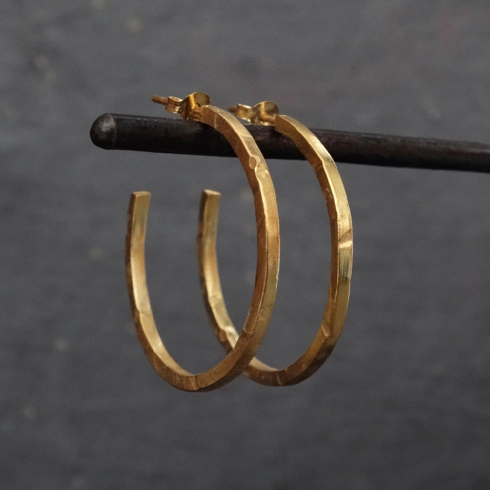 Textured Gold Vermeil Hoop Earrings - Beyond Biasa