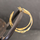 Textured Twist Gold Vermeil Hoop Earrings - Beyond Biasa
