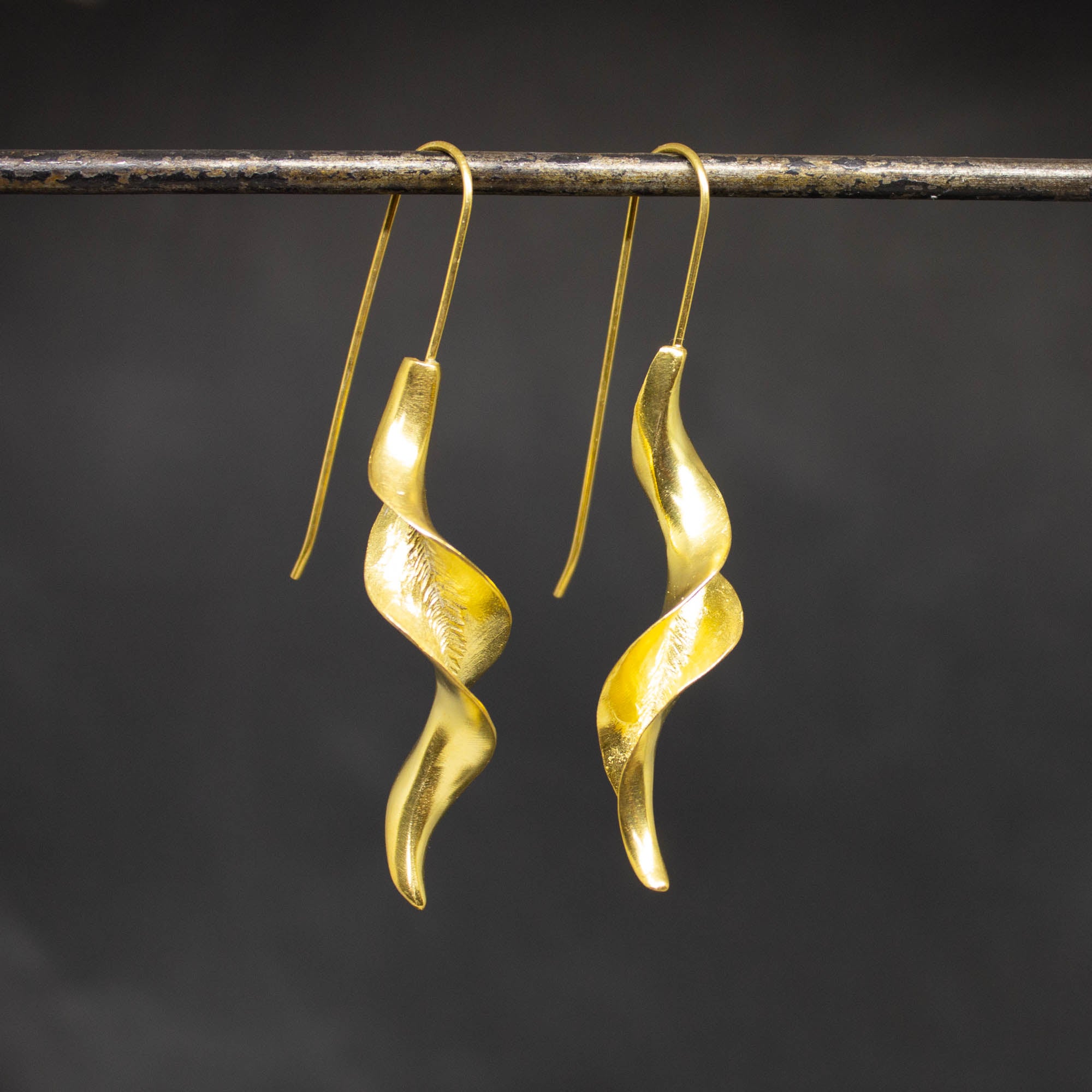 Textured Gold Vermeil Twist Earrings