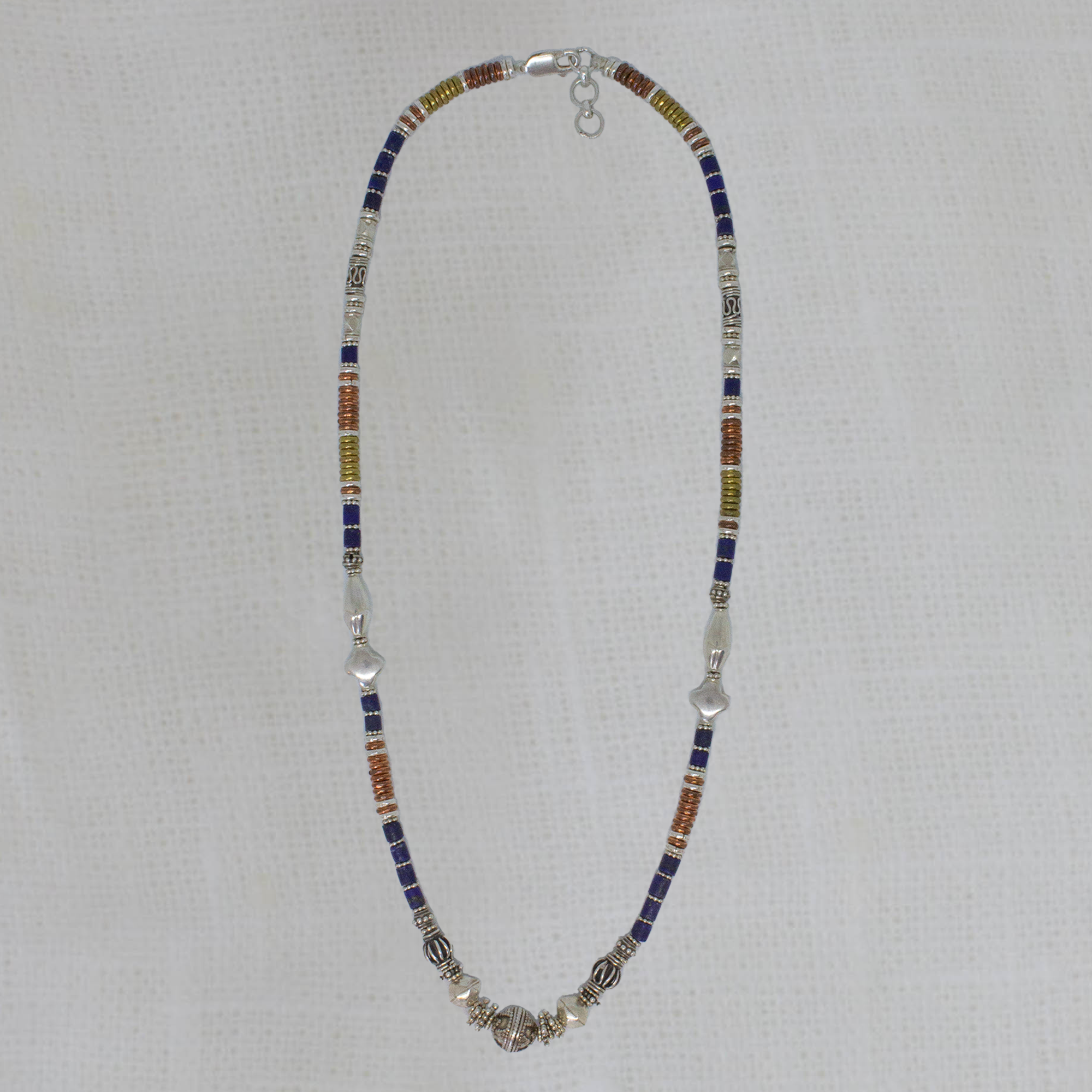 Mixed Metals and Gemstone Feature Bead Necklace - Beyond Biasa