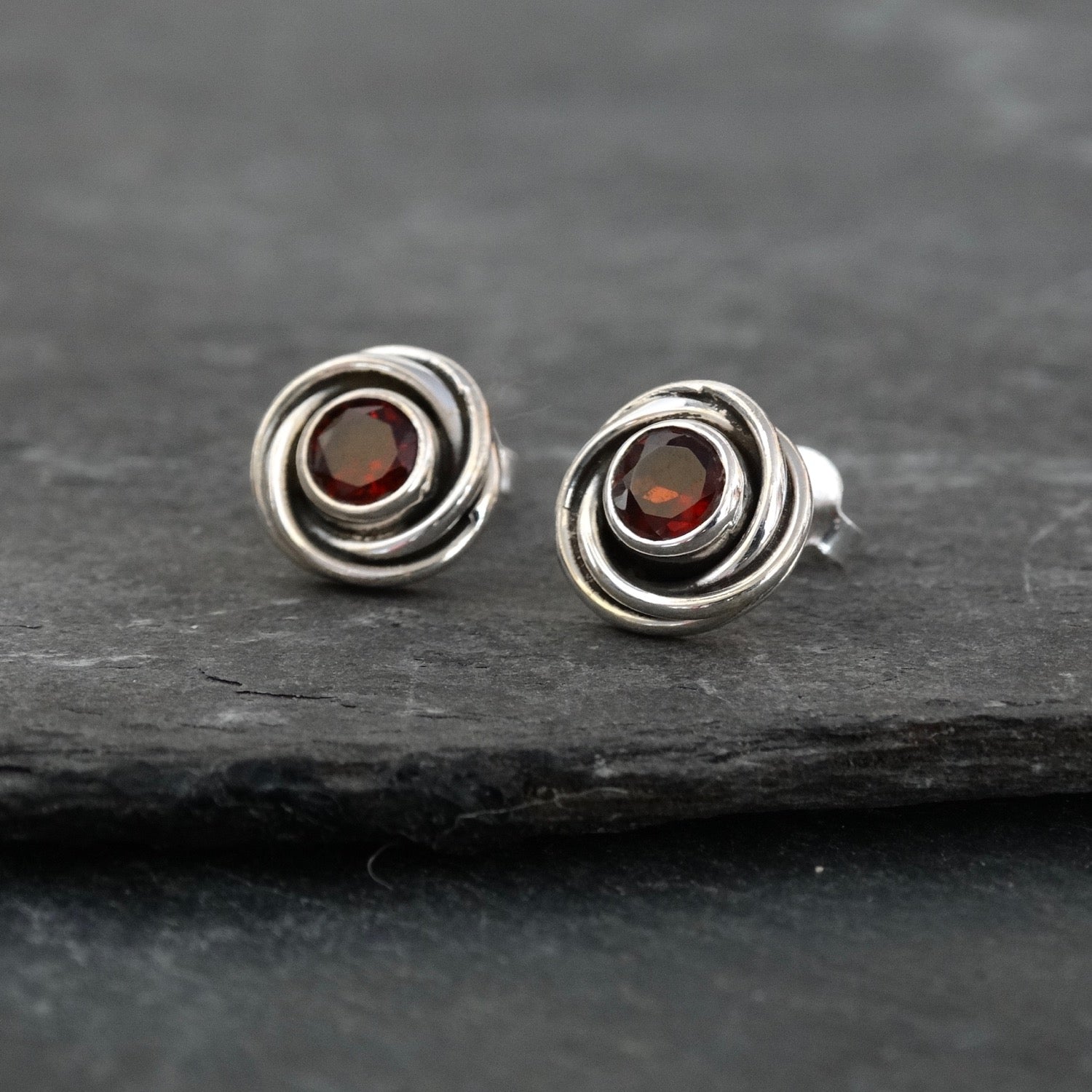 Silver Nest Gemstone Stud Earrings - Beyond Biasa
