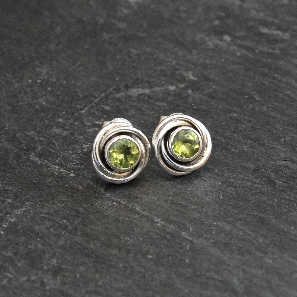 Silver Nest Gemstone Stud Earrings - Beyond Biasa
