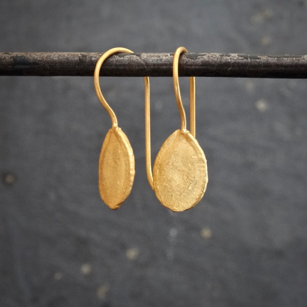 Textured Gold Vermeil Teardrop Earrings - Beyond Biasa