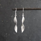Brushed Sterling Silver Twist Earrings - Beyond Biasa