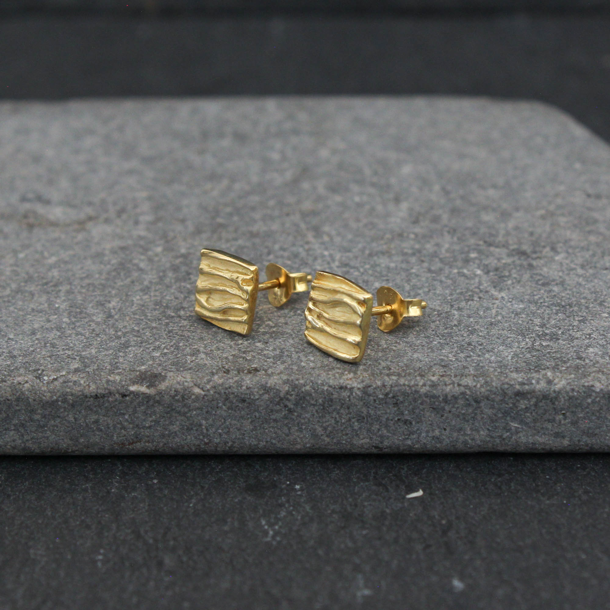 Textured Square Stud Earrings