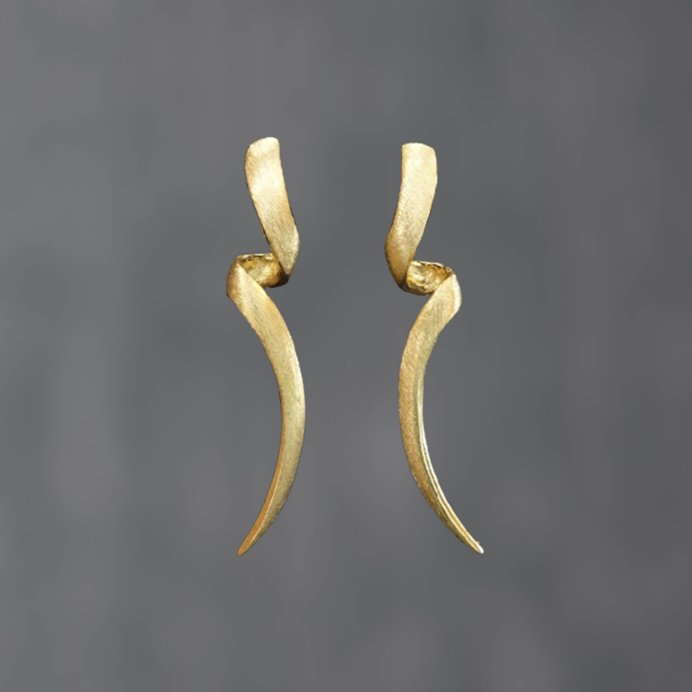 Brushed Twist Stud Earrings - Beyond Biasa