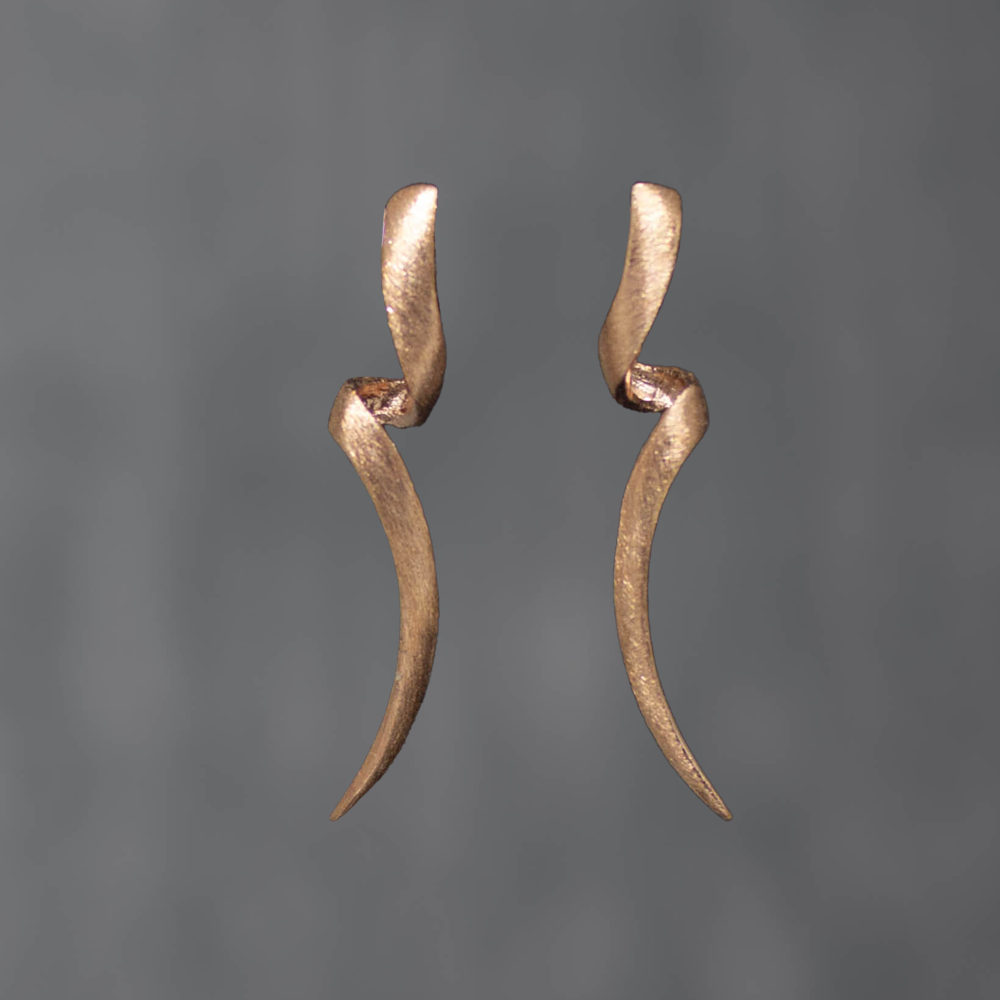 Brushed Twist Stud Earrings - Beyond Biasa