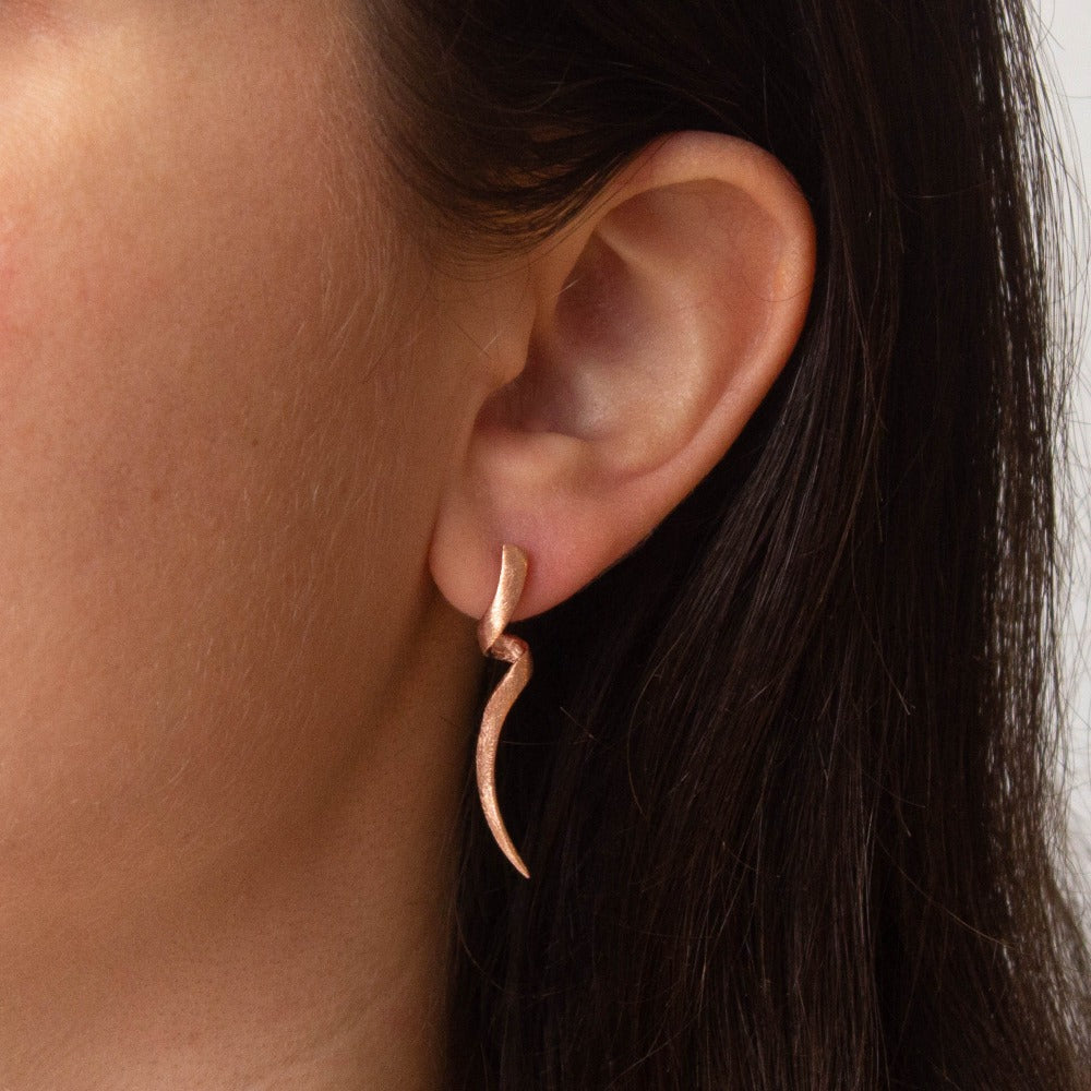 Brushed Twist Stud Earrings - Beyond Biasa