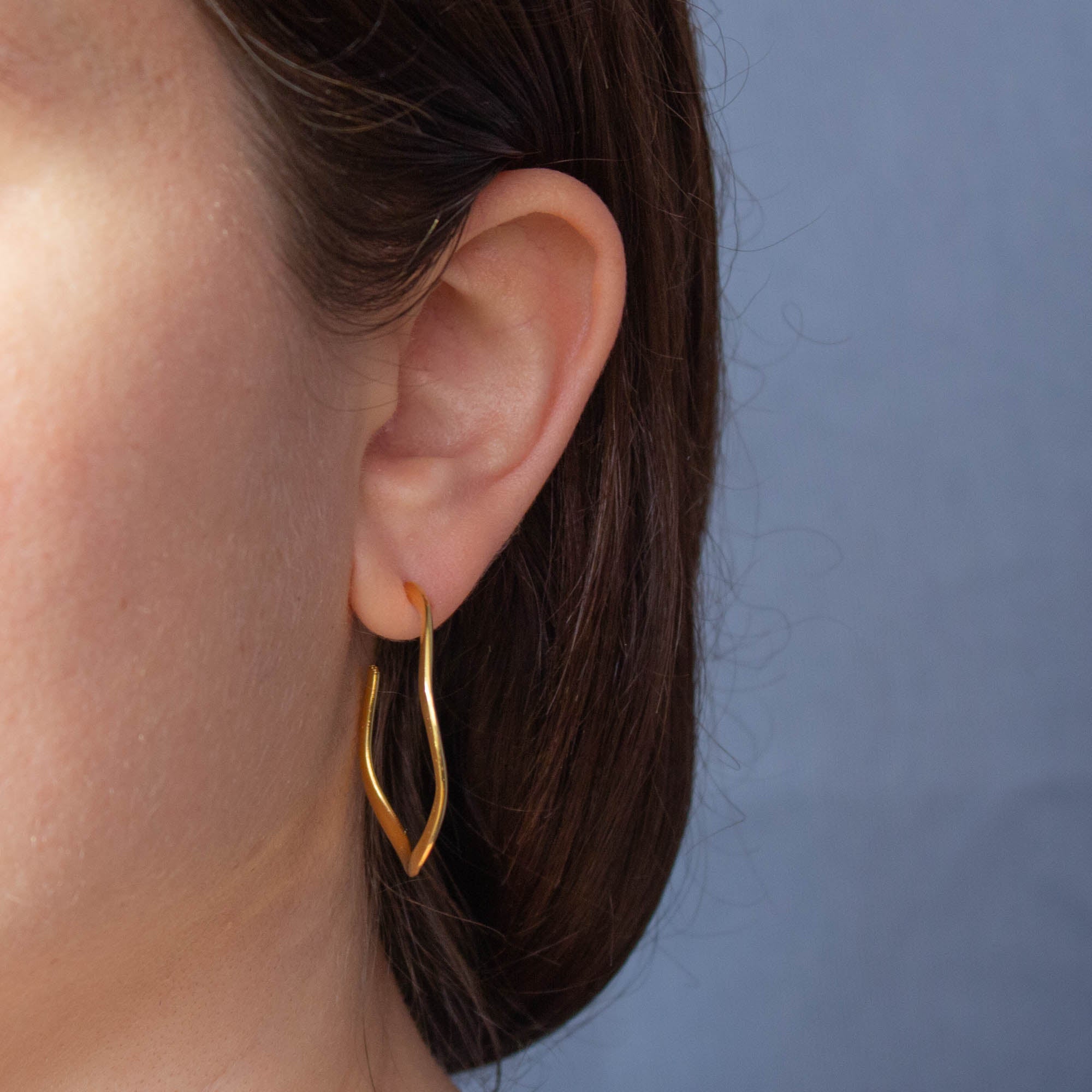Gold Wave Hoop Earrings