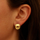 Brushed Gold Irregular Circle Stud Earrings - Beyond Biasa