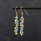 Aqua, Pearl and Gold Vermeil Cluster Earrings - Beyond Biasa